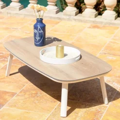 Online Salotto da giardino in alluminio 5 posti 4 pezzi Amalfi Bianco e beige Salotto Da Giardino