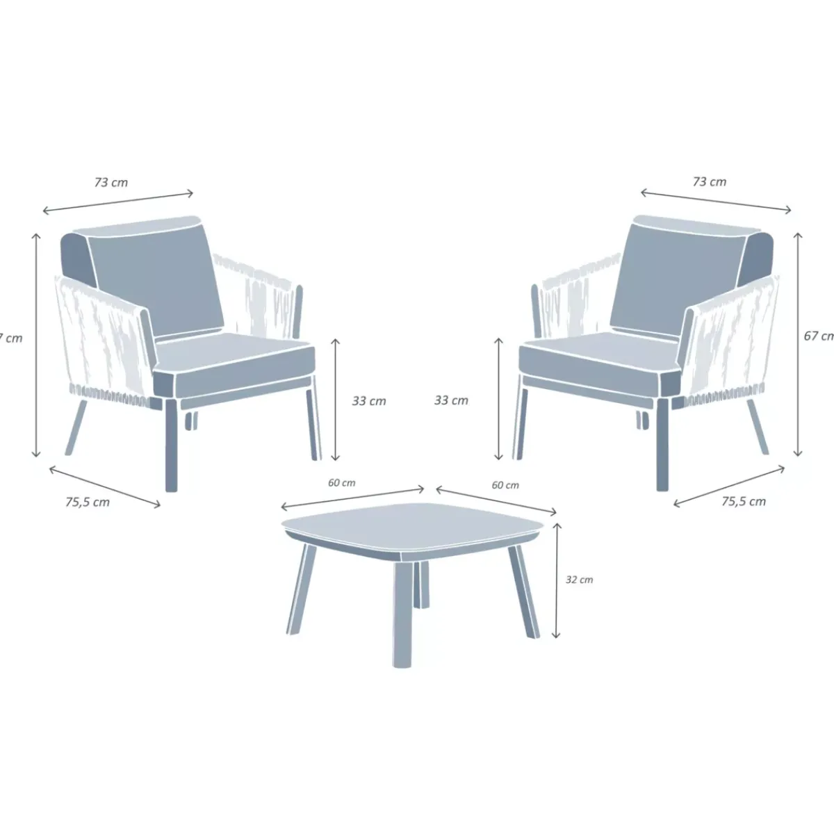 Clearance Salotto da giardino in alluminio 2 posti 3 pezzi Amalfi Bianco e tortora Salotto Da Balcone|Salotto Da Giardino
