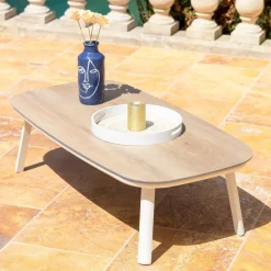 Clearance Salotto da giardino in alluminio 5 pezzi Amalfi Bianco e tortora Salotto Da Giardino