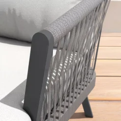Sale Salotto da giardino in alluminio 5 pezzi Amalfi Grigio antracite e grigio chiaro Salotto Da Giardino