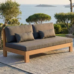 Salotto da giardino in legno di acacia 5 pezzi Bornéo Grigio Salotto Da Giardino