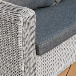 Online Salotto da giardino in resina intrecciata 4 posti 4 pezzi Calvi Grigio e grigio scuro Salotto Da Giardino