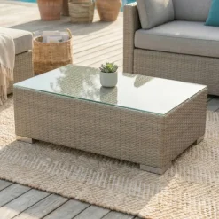 Sale Salotto da giardino in resina intrecciata 4 posti 5 pezzi Palma Grigio e antracite Salotto Da Giardino