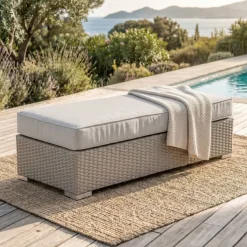 New Salotto da giardino in resina intrecciata 9 pezzi Palma Grigio Salotto Da Giardino
