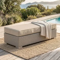 Best Salotto da giardino in resina intrecciata 9 pezzi Palma Grigio e beige Salotto Da Giardino