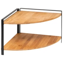 Scaffale angolare in legno a 2 livelli (H20,5 cm) Ordera Nero