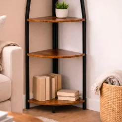 Scaffale angolare 5 livelli legno e metallo (170 cm) Elli Nero