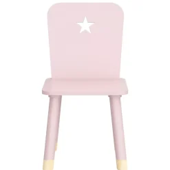 Sedia bambino legno (H50 cm) Stars Rosa