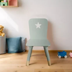 Sedia bambino legno (H50 cm) Stars Verde