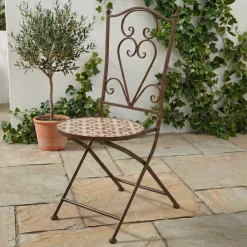 Clearance Sedia bistro pieghevole in mosaico Madrid Salotto Da Balcone|Sedie Da Giardino