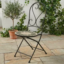 Hot Sedia bistro pieghevole in mosaico Atene Salotto Da Balcone|Sedie Da Giardino
