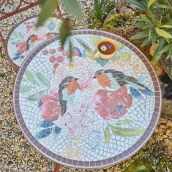 New Sedia bistrot pieghevole in mosaico Aberdeen Salotto Da Balcone|Sedie Da Giardino