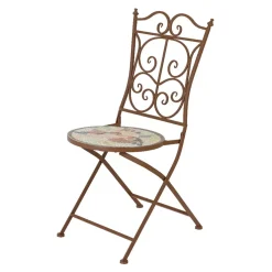 New Sedia bistrot pieghevole in mosaico Aberdeen Salotto Da Balcone|Sedie Da Giardino