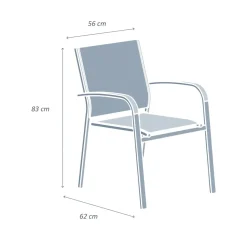 Best Sedia con braccioli da giardino in alluminio impilabile Murano Sedie Da Giardino