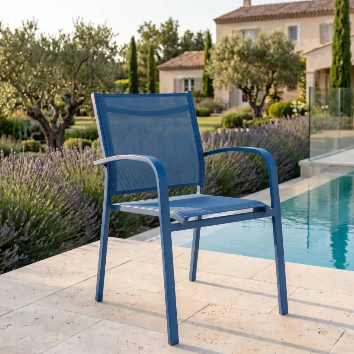 Sedia con braccioli da giardino in alluminio impilabile Murano Sedie Da Giardino