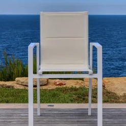Hot Sedia con braccioli da giardino impilabile alluminio Portofino - Sedie Da Giardino