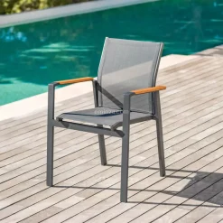 Best Sedia da giardino alluminio impilabile Bali - Grigio antracite Sedie Da Giardino