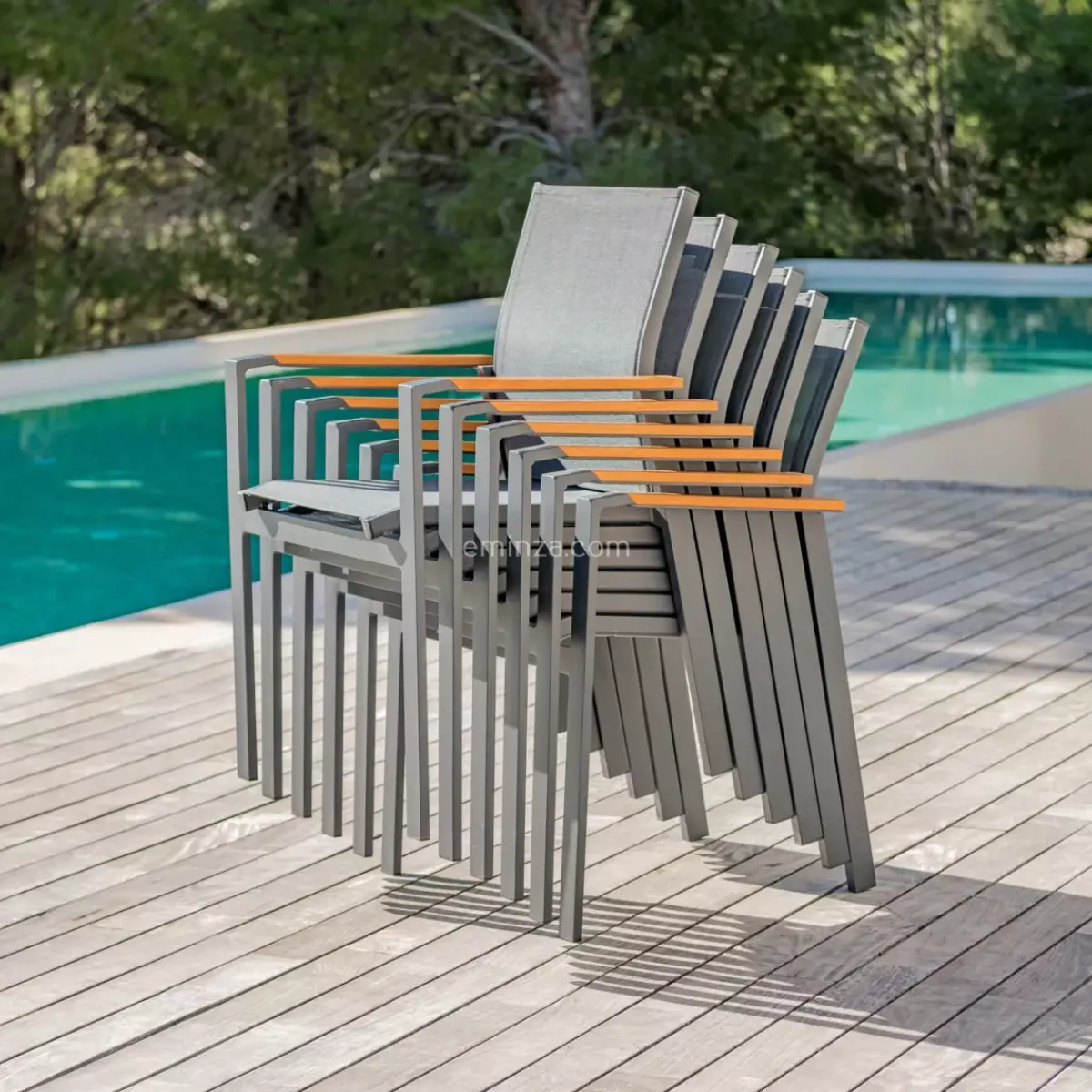 Best Sedia da giardino alluminio impilabile Bali - Grigio antracite Sedie Da Giardino