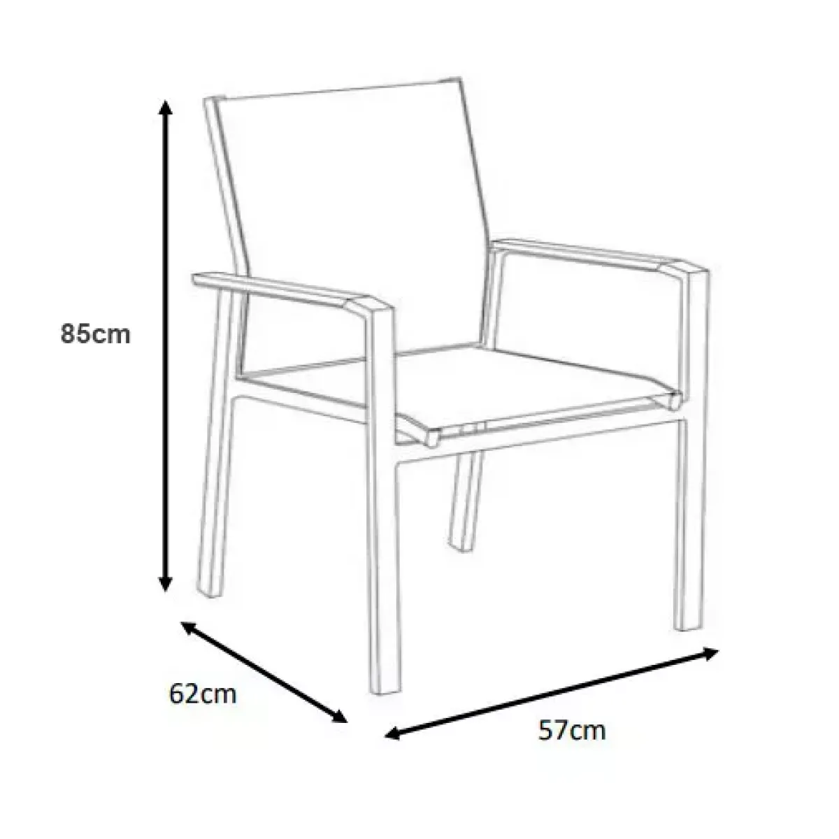 Best Sedia da giardino alluminio impilabile Bali - Grigio antracite Sedie Da Giardino