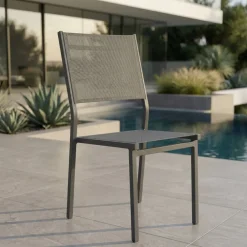 Discount Sedia da giardino impilabile Alluminio Murano Grigio Sedie Da Giardino