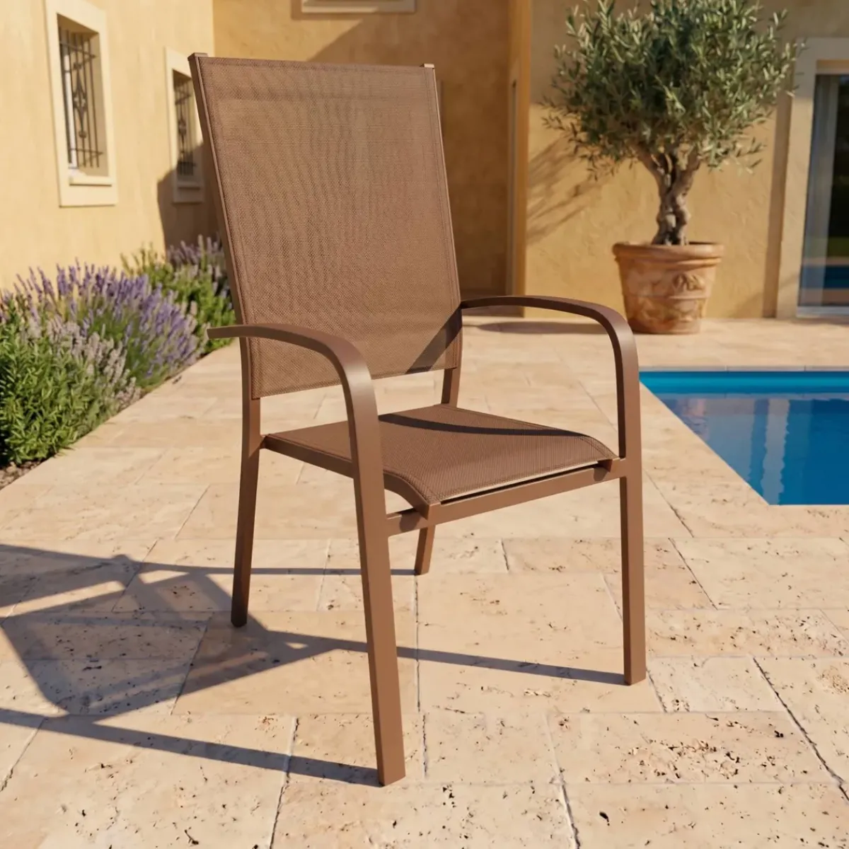 Hot Sedia da giardino impilabile in alluminio con schienale alto Murano Sedie Da Giardino