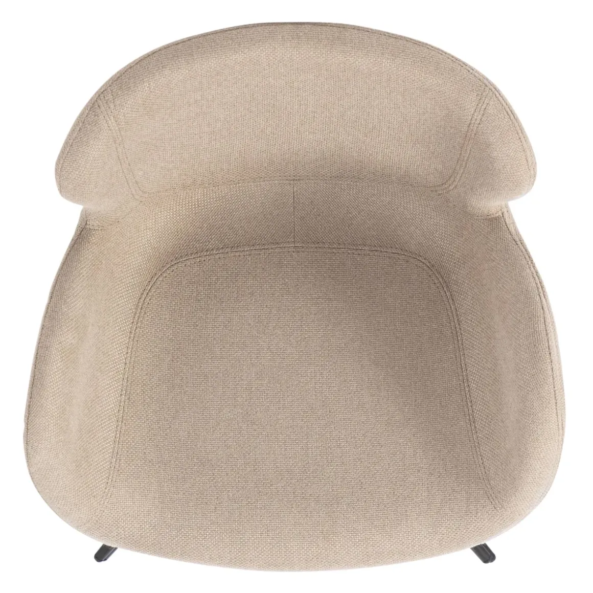 Sedia da pranzo girevole con braccioli in tessuto testurizzato (Altezza seduta 46cm) Pema Grigio chiaro