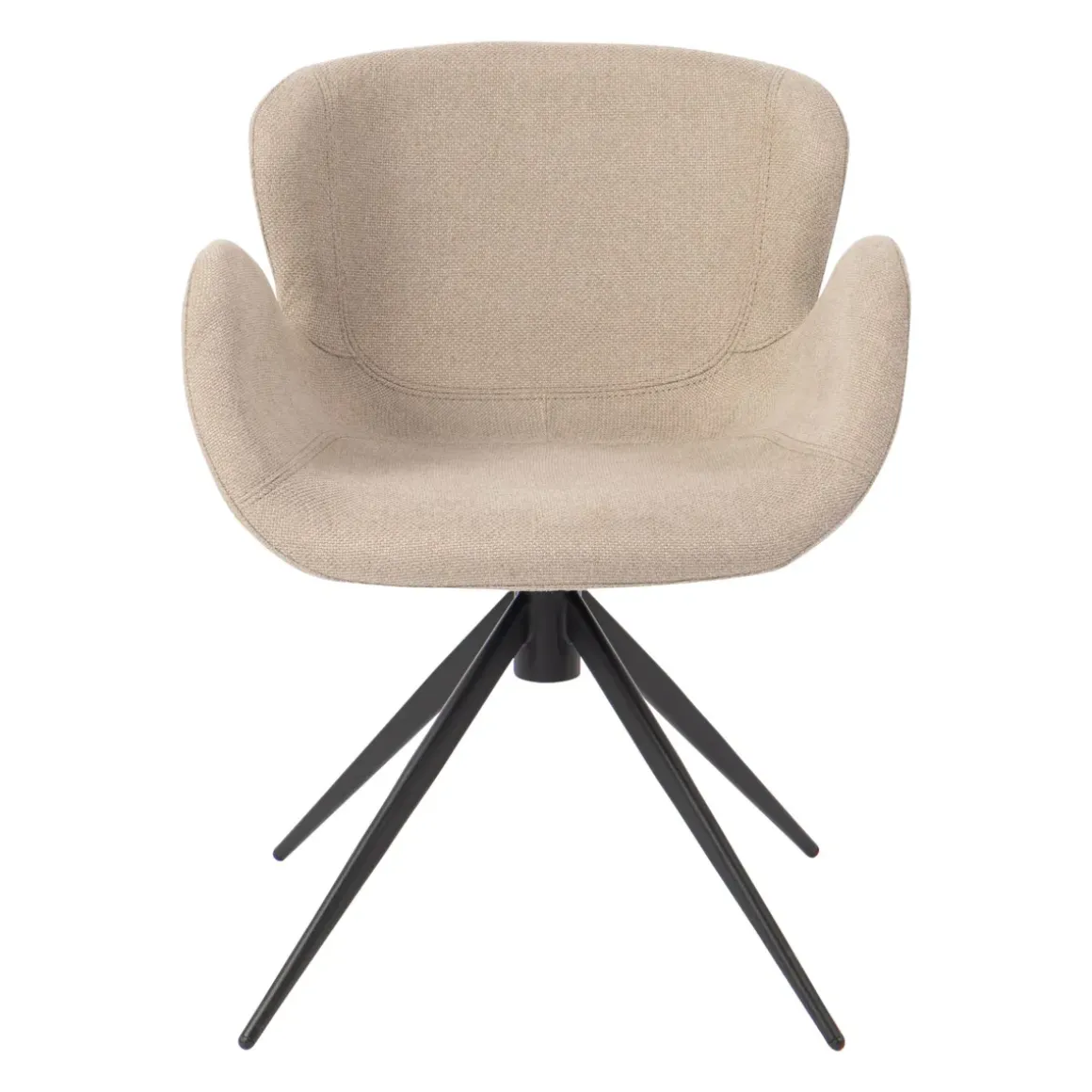 Sedia da pranzo girevole con braccioli in tessuto testurizzato (Altezza seduta 46cm) Pema Grigio chiaro