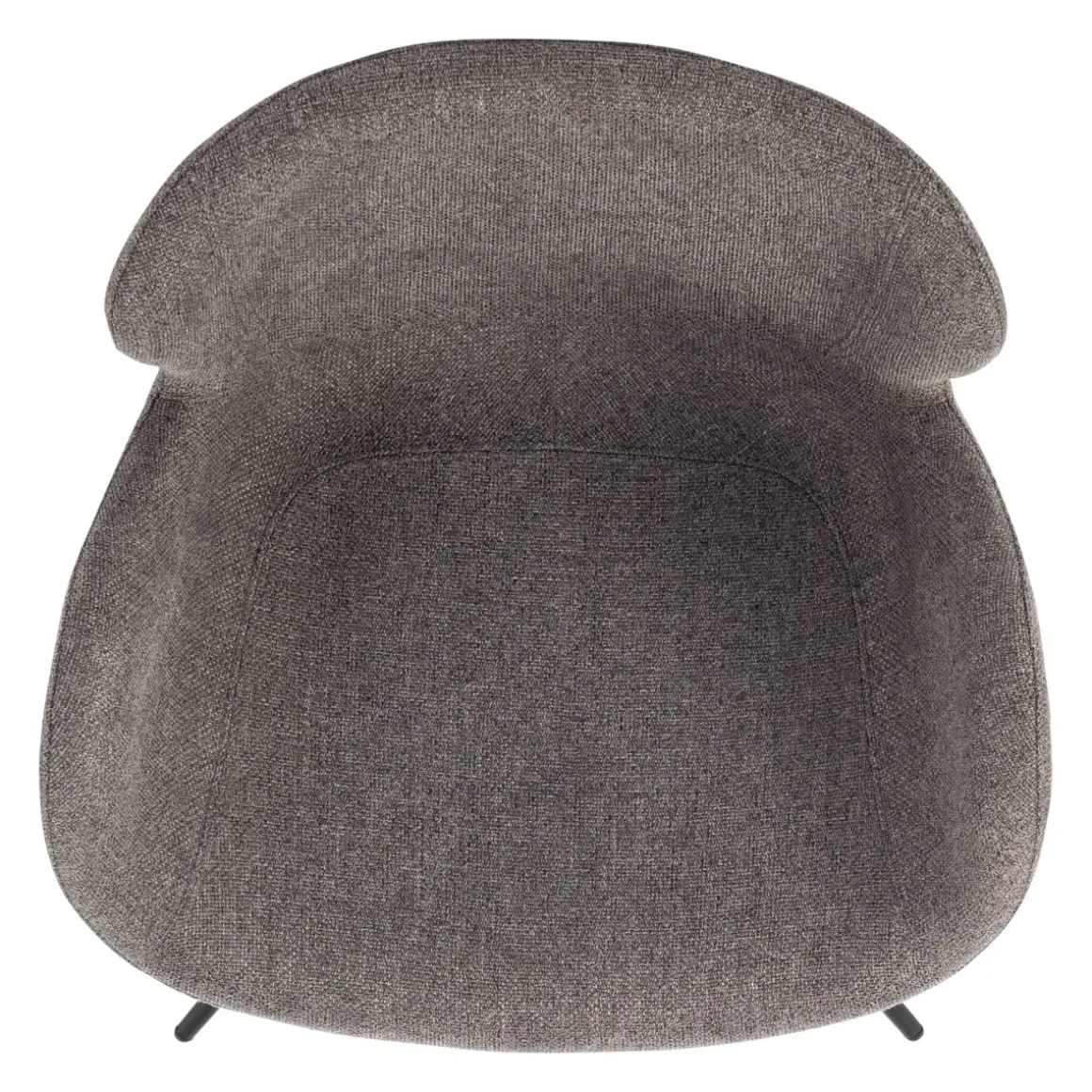 Sedia da pranzo girevole con braccioli in tessuto testurizzato (seduta 46cm) Pema Grigio scuro