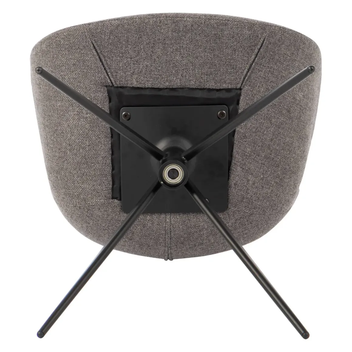 Sedia da pranzo girevole con braccioli in tessuto testurizzato (seduta 46cm) Pema Grigio scuro