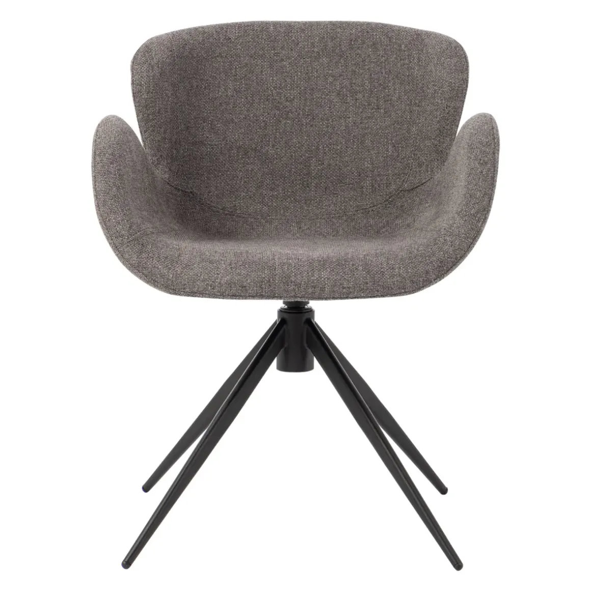 Sedia da pranzo girevole con braccioli in tessuto testurizzato (seduta 46cm) Pema Grigio scuro