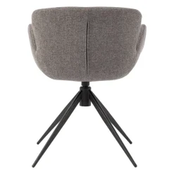 Sedia da pranzo girevole con braccioli in tessuto testurizzato (seduta 46cm) Pema Grigio scuro