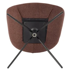 Sedia da pranzo girevole con braccioli in tessuto testurizzato (seduta 46cm) Pema Bordeaux