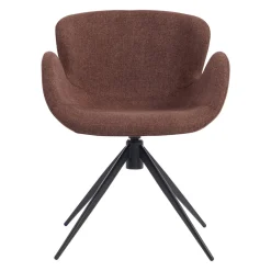 Sedia da pranzo girevole con braccioli in tessuto testurizzato (seduta 46cm) Pema Bordeaux