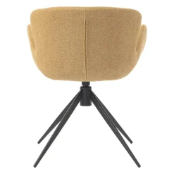 Sedia da pranzo girevole con braccioli in tessuto testurizzato (Altezza seduta 46cm) Pema Miele