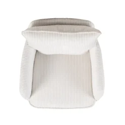Sedia da pranzo girevole in velluto a coste (seduta 48 cm) Nuva Bianca