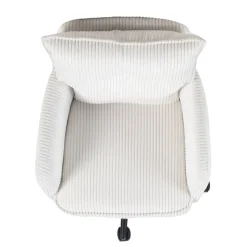 Sedia da ufficio con ruote in velluto a coste regolabile in altezza (seduta da 46 a 54 cm) Nuva Bianco