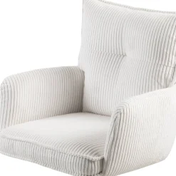 Sedia da ufficio con ruote in velluto a coste regolabile in altezza (seduta da 46 a 54 cm) Nuva Bianco