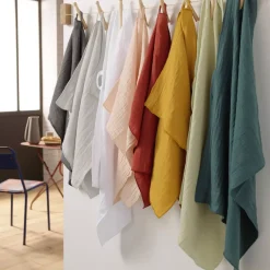 Outlet Se di 2 strofinacci garza di cotone (50 x 70 cm) Gaïa Accessori Cucina