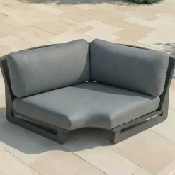 Clearance Set angolare da giardino in alluminio Long Beach Grigio Salotto Da Giardino