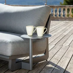 New Set angolare da giardino in alluminio 6 posti 6 pz Long Beach Grigio Salotto Da Giardino