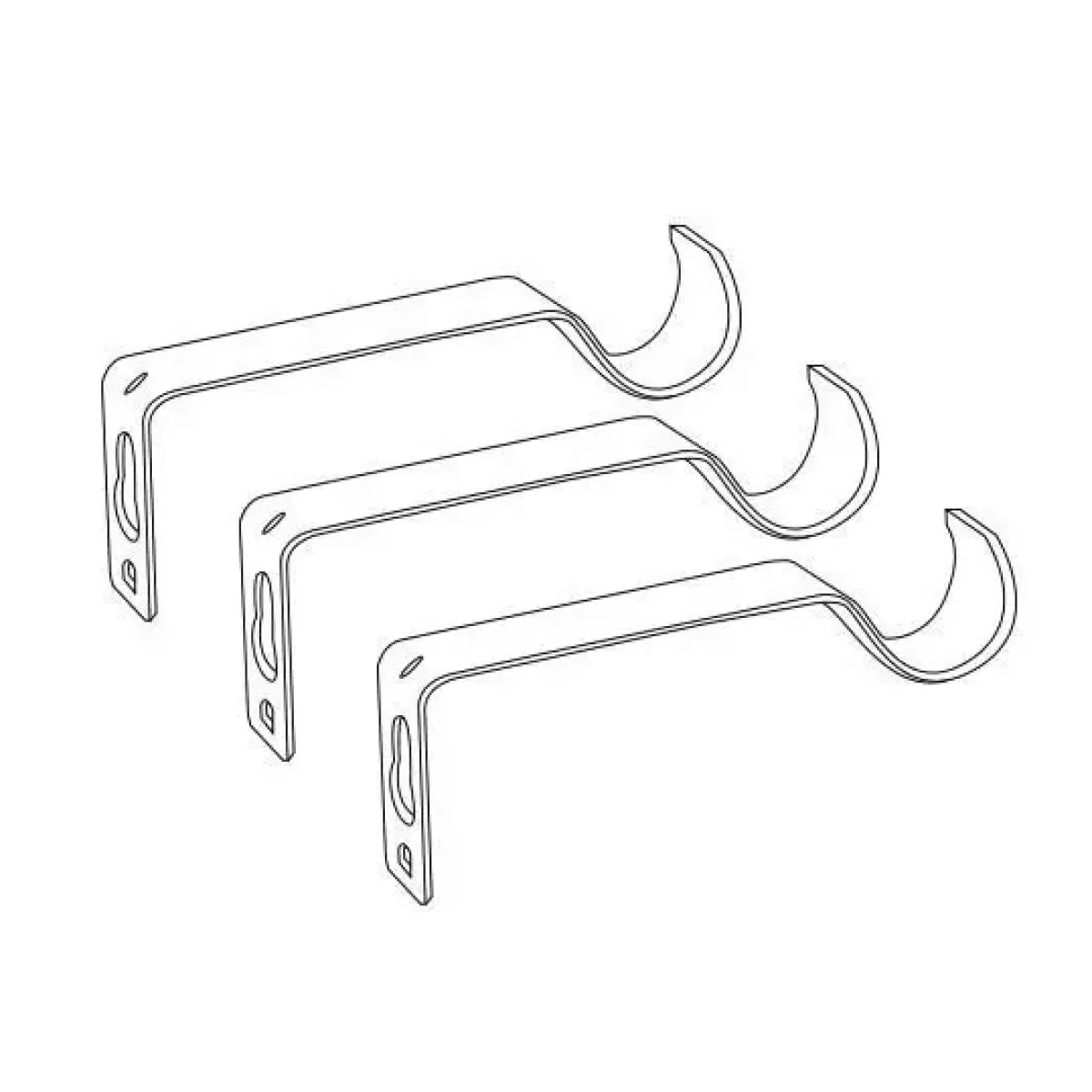 Set completo bastone tenda regolabile (L120 - L210 cm / D19 mm) Basic e argento Tende : Bastoni, Aste E Supporti