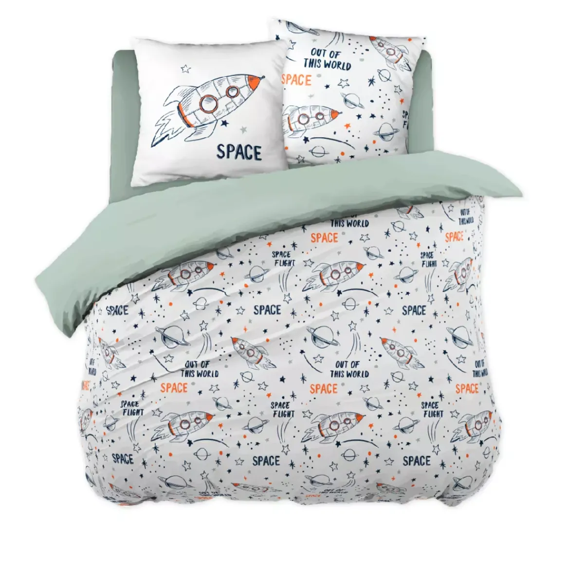 Best Set copripiumino e due federe bambino in cotone Galassia Bianca Biancheria Da Letto Bambini
