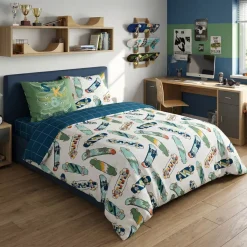 Set copripiumino e due federe per bambini in cotone California Biancheria Da Letto Bambini