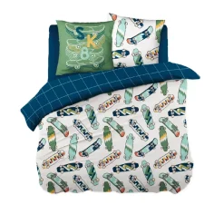 Set copripiumino e due federe per bambini in cotone California Biancheria Da Letto Bambini