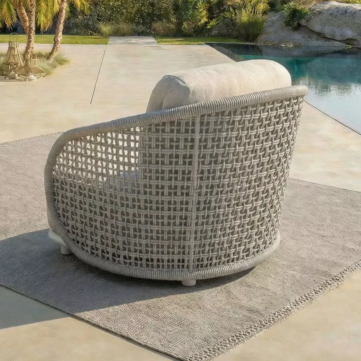 Sale Set da giardino effetto rattan e alluminio 6 pezzi Riviera Salotto Da Giardino