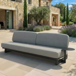 Hot Set da giardino in alluminio 5 posti 5 pezzi Long Beach Grigio antracite e tortora Salotto Da Giardino