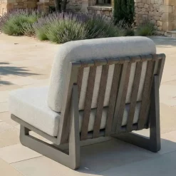 Sale Set da giardino in alluminio 4 posti 4 pezzi Long Beach Grigio antracite e grigio chiaro Salotto Da Giardino