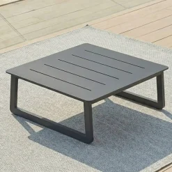 Hot Set da giardino in alluminio 4 posti 4 pezzi Long Beach Grigio antracite e tortora Salotto Da Giardino