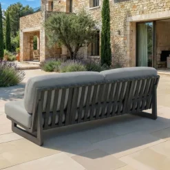 Online Set da giardino in alluminio 7 posti 6 pezzi Long Beach Grigio antracite e grigio chiaro Salotto Da Giardino