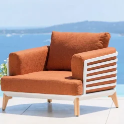 Best Set da giardino in alluminio 3 pezzi Monte Carlo Bianco e terracotta Salotto Da Balcone|Salotto Da Giardino